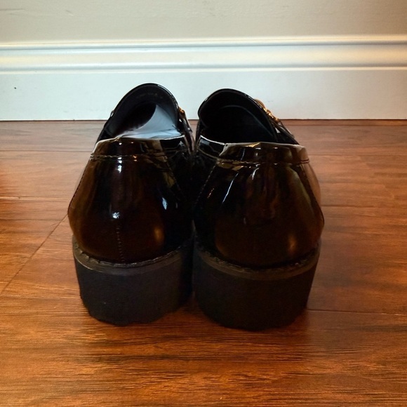 Princess Polly Black Patent Leather Loafers with Gold Accent-Size 7 like new! - Picture 7 of 16